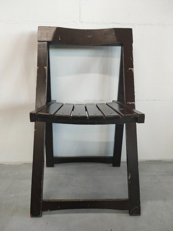 Image 1 of Set van 2 vintage Aldo Jacober model Trieste stijl jaren 60 'caned'houten stoelen