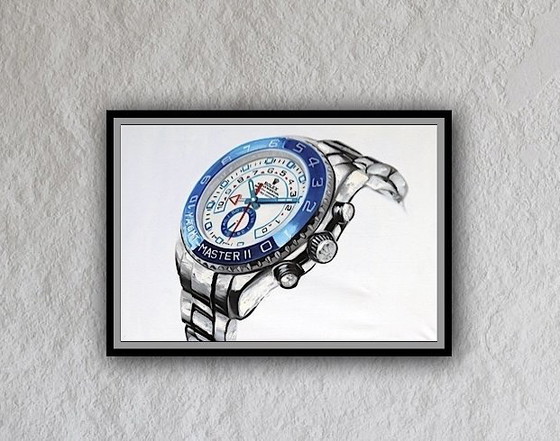 Image 1 of Rolex Yacht-Master II Oyster. Stampa Giclée, firmata e numerata.