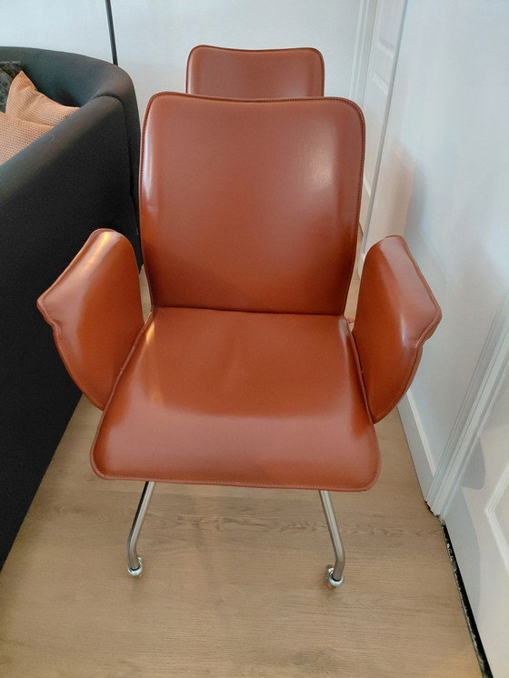 Image 1 of 6 sedie in pelle di Enzo Luca