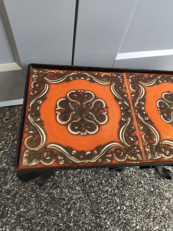 Porta piante vintage di metà secolo, Ceramica, Ferro, Nero (foto 6 di 7)