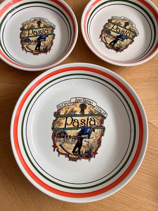 Piatti da pasta italiani vintage + ciotola 🍝🇮🇹