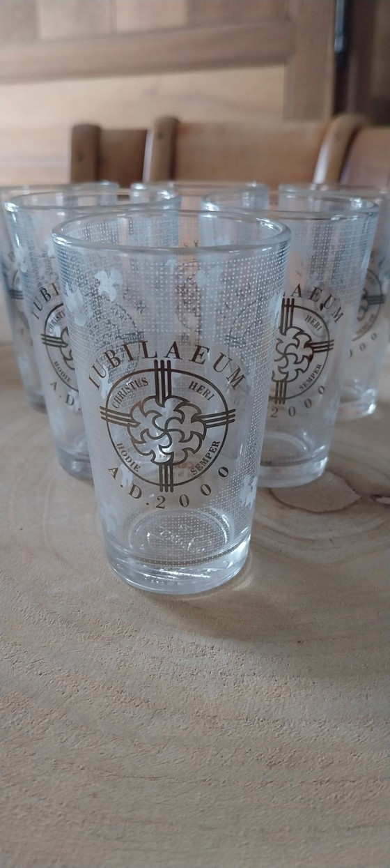 Image 1 of Servizio caraffa e 6 bicchieri di CERVE JUBILAEUM AD 2000 Christus Made in Italy
