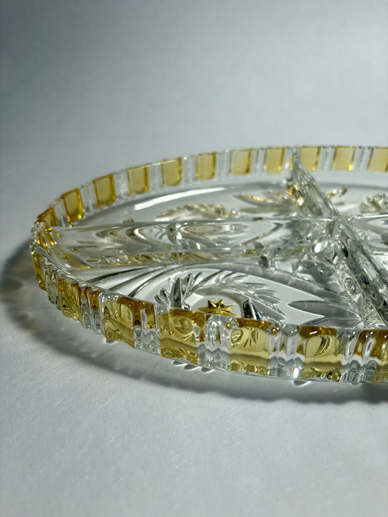 Image 1 of Serveerschaal Walther kristalglass ‘60s