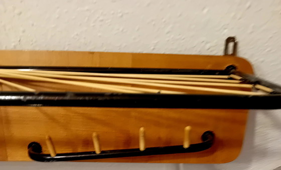 Image 1 of J 60 Wall Coat Rack, All Original With Plasticized Elements Adjustment Rack Of Plastic Wire
