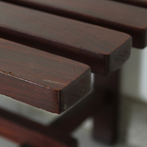 Image 1 of Vintage teak bench by Ezio Longhi for Elam, Italian design, mid-century modern, 1950s
