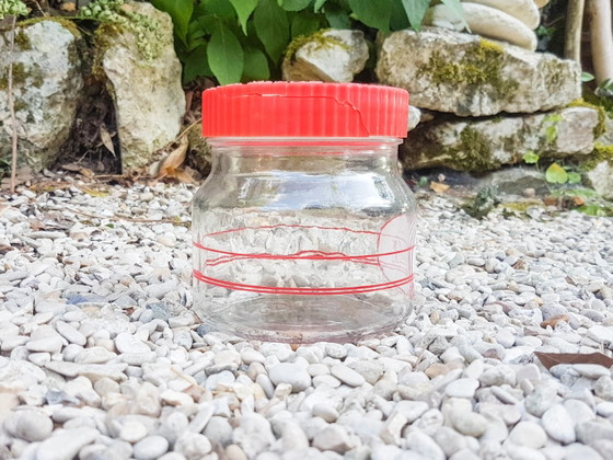 Barattolo di vetro vintage, 1950 – Oggetti decorativi, Plastic, Glass (photo 8 of 8)