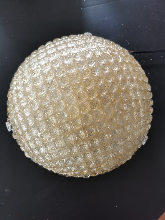 Image 1 of Paire de plafonniers Murano Vintage en verre doré 