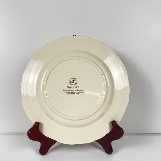 Image 1 of Set of 6 "Agreste" dessert plates, Sarreguemines, 20th century.