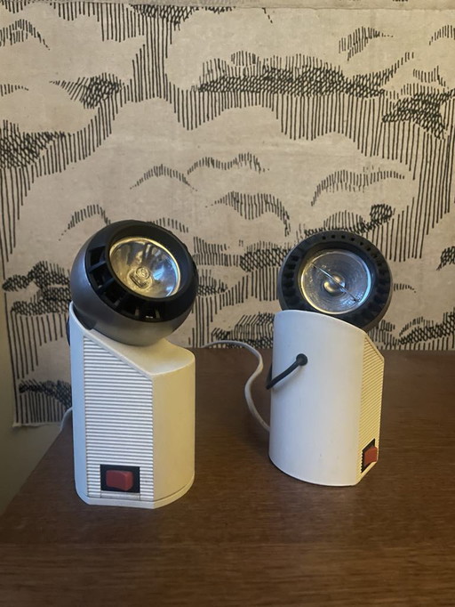  Pair of Osram eyeball magnetic table lamps