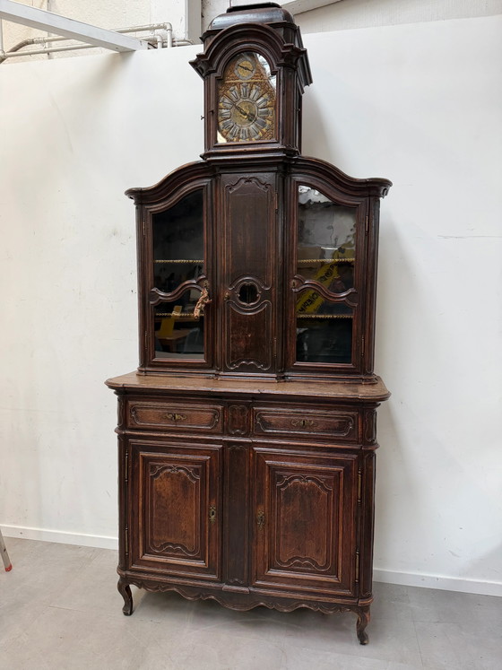Armario francés antiguo con reloj – Vitrinas, Wood, Glass (photo 9 of 9)
