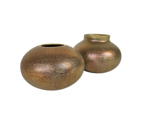 Mobach - design Joke Stroes - gold luster glaze - Holland - 1980s