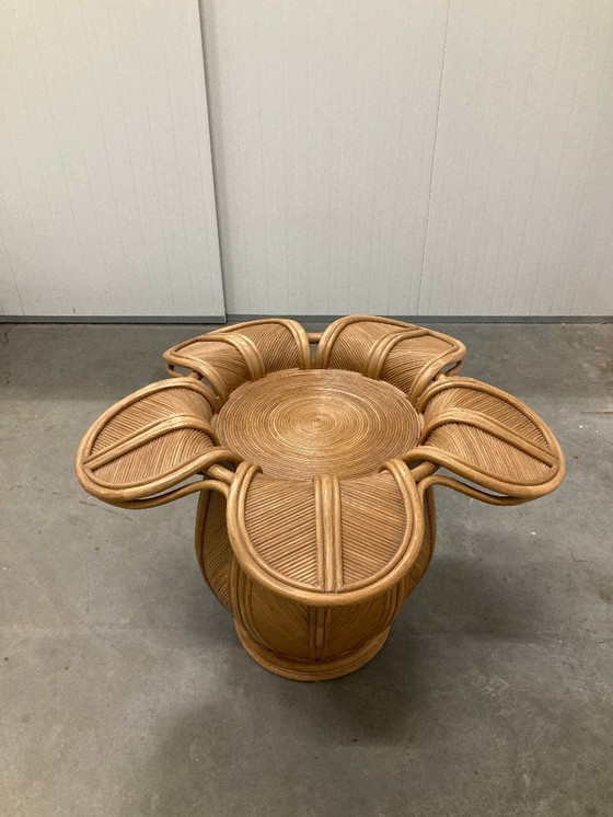 Image 1 of Flower rattan table 'Vivai del Sud', 1980s 
