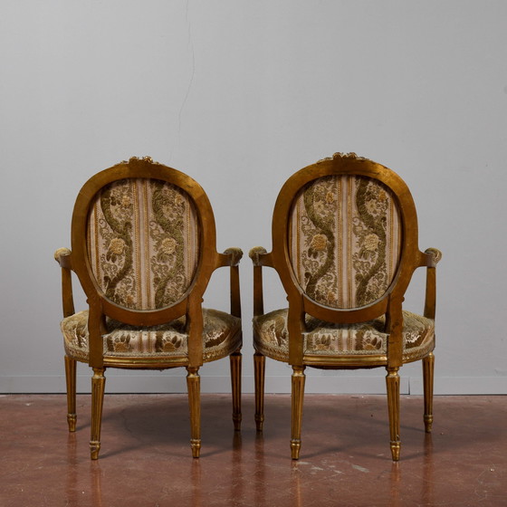 Coppia di Poltrone Dorate Stile Napoleone III – Legno (photo 6 of 13)