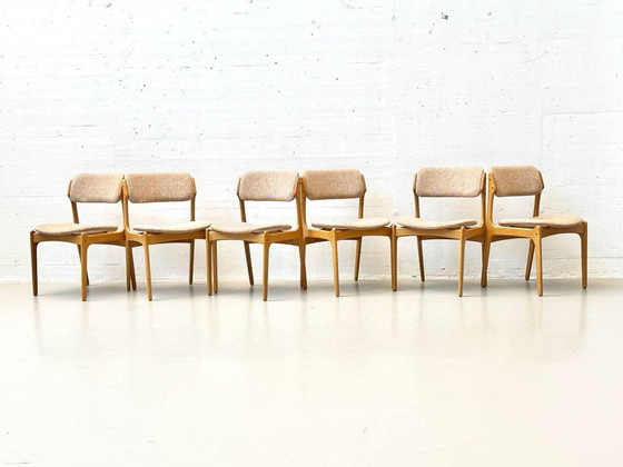 Image 1 of Set de 6 chaises modèle No.49 d'Erik Buch pour O.D. Møbler A-S au Danemark, années 1960