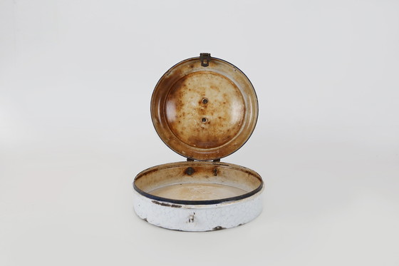Image 1 of Seltener Emaille-Brotkasten mit Wabenmuster, Deutschland 1910er Jahre