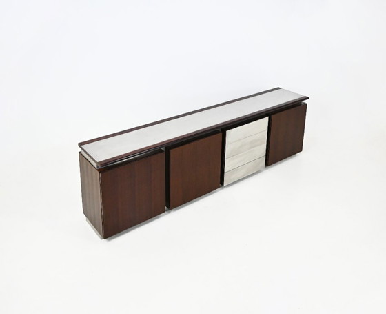 "Parioli" Sideboard von Giotto Stoppino für Acerbis, 1970er Jahre, Holz, Metall, Braun, 1960 (Foto 2 von 13)
