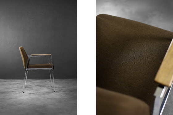 Image 1 of Vintage Mid-Century Duitse moderne bruine vergaderstoel van Drabert, jaren 70