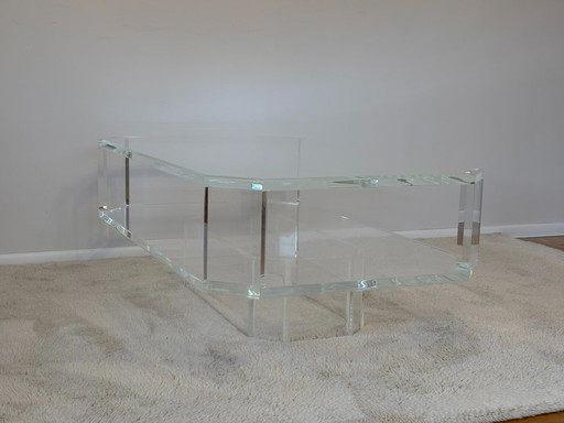 Table basse en verre acrylique transparent