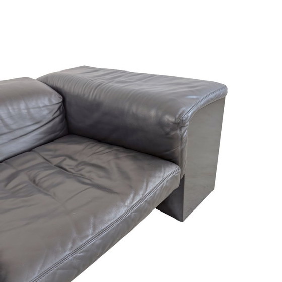 Fauteuil Knoll Brigadier, cuir noir, Cini Boeri, dossier plat, 1980 – Leather, Wood (photo 8 of 10)