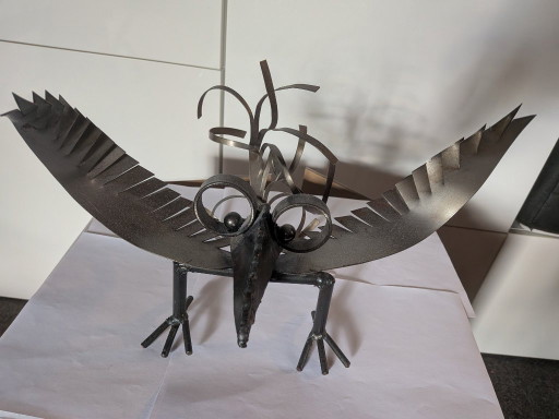 Sculpture décorative en métal représentant un oiseau, faite à la main – beeldhouwkunst, Iron, Metal
