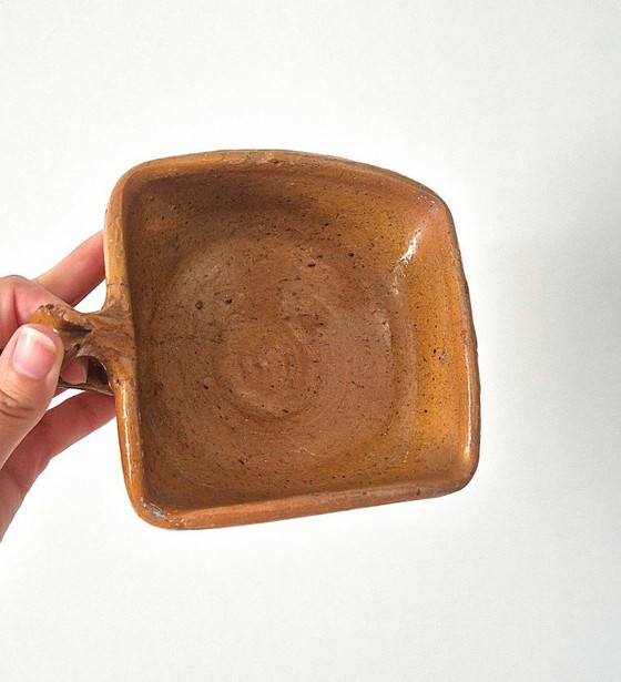 Image 1 of Ciotola per stufa a pedale/testa di fuoco olandese antica – Terracotta smaltata – XVIII secolo