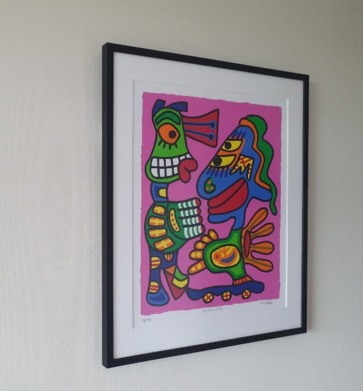 Screen print by Ton Pret, beautifully framed, Child in Time