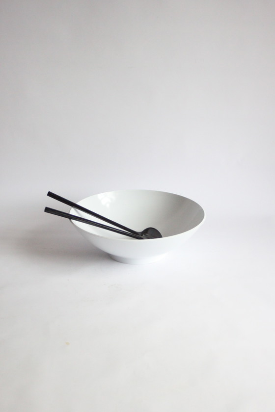 Image 1 of Melamine Salad Bowl and Spoons by Copco Taiwan, 1985. Postmodern Salad Spoons in Excellent Condition