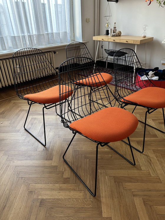 Image 1 of Set of 4 (or 6) original SM05 Wire Chairs, designed by Cees Braakman and Adriaan Dekker for Pastoe (1958).