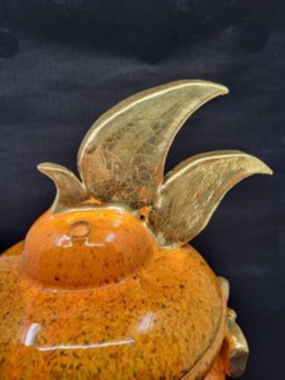 Image 1 of Sopera de cerámica Gérard Crociani Naranja Francia Vallauris Costa Azul