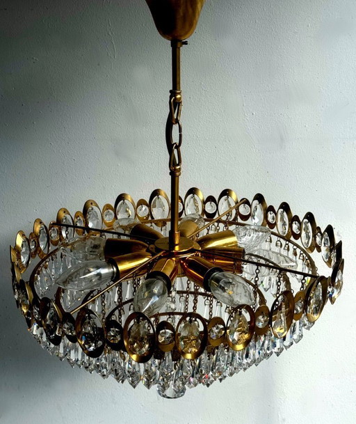 Splendido lampadario vintage in cristallo – kroonluchters, Glass (photo 2 of 5)