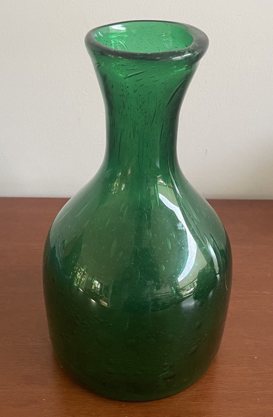 Image 1 of Kristalunie Maastricht - Vase bouteille vert bouteille de la série Antiqua, conçu par Max Verboeket