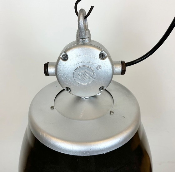 Image 1 of Industrial Black Enamel Factory Pendant Lamp, 1960s