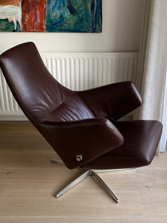 Sillón reclinable de cuero Gealux como nuevo. Giratorio y con bisagras. – Sillas giratorias, Leather, rvs (photo 3 of 3)