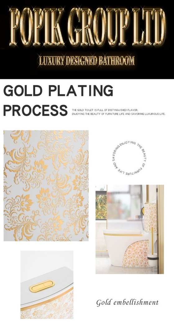 Image 1 of White LLuxury toilet with gold ornaments 