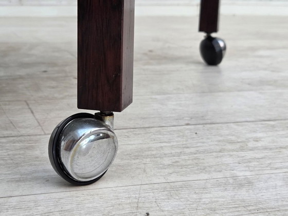 1970s, Danish design by Kristian Vedel. Side table model "Modus", teak wood. – Metal (photo 6 of 15)