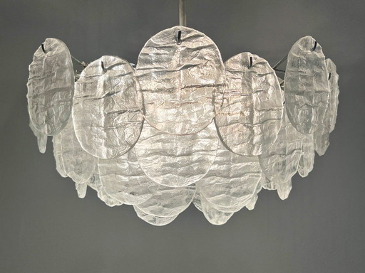 Ice glass chandelier/ceiling lamp by Kalmar/Franken, model: 3424, 1960s.