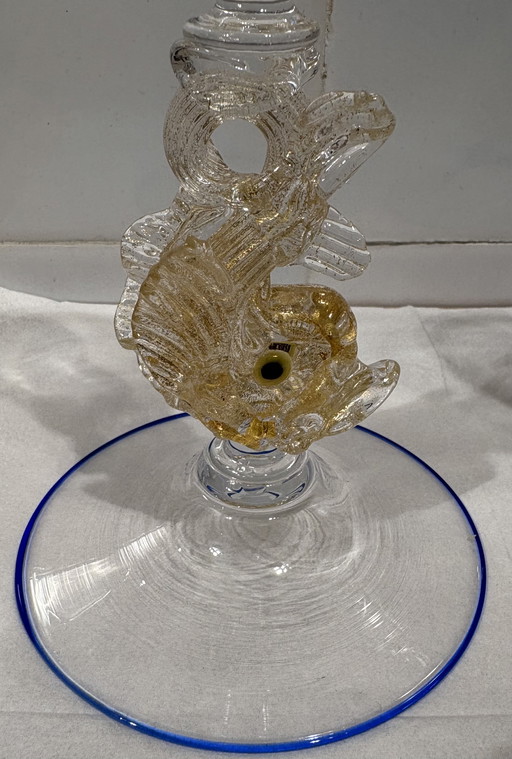 2 Vintage Italian Murano candlesticks