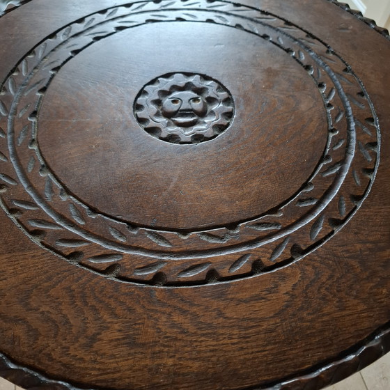 Image 1 of MESA ANTIGUA DE ROBLE TALLADO