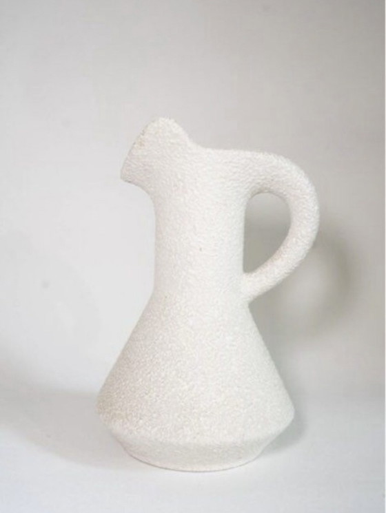 Image 1 of Vintage Bertoncello vase by Roberto Rigon signed, white ceramic from the 70s