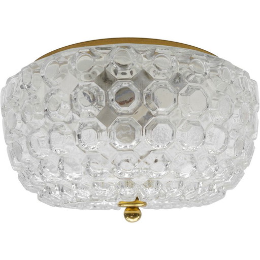 Plafonnier en verre vintage pour Limburg, Allemagne 1960