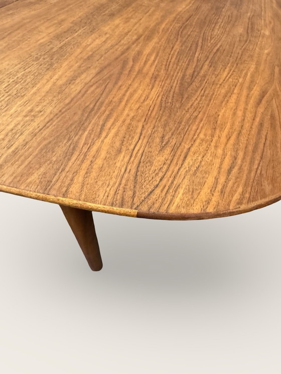 Image 1 of Extendable oval dining table - teak/walnut - A.A. Patijn for Zijlstra, 1950s