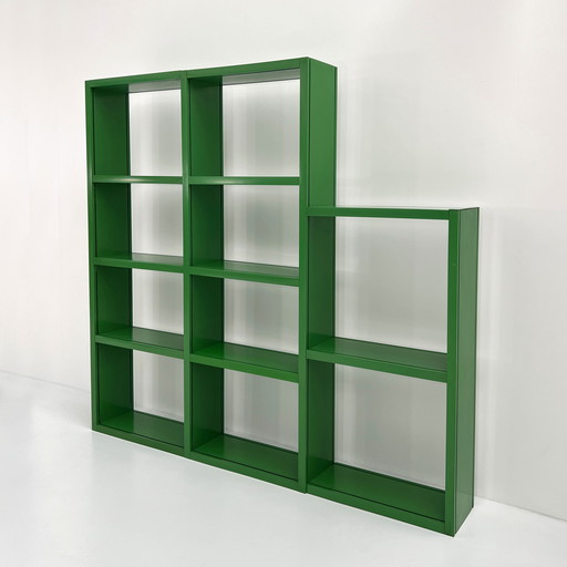 Modulaire groene Dodona 300 boekenkast van Ernesto Gismondi voor Artemide, 1970