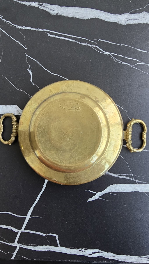 Vintage Studio Schale aus massivem Messing – Signiertes Kunsthandwerk (1950er–1970er)