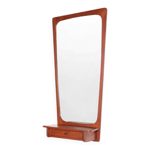 Danish mid-century design mirror with teak frame – spiegels, Wood, Scandinavian