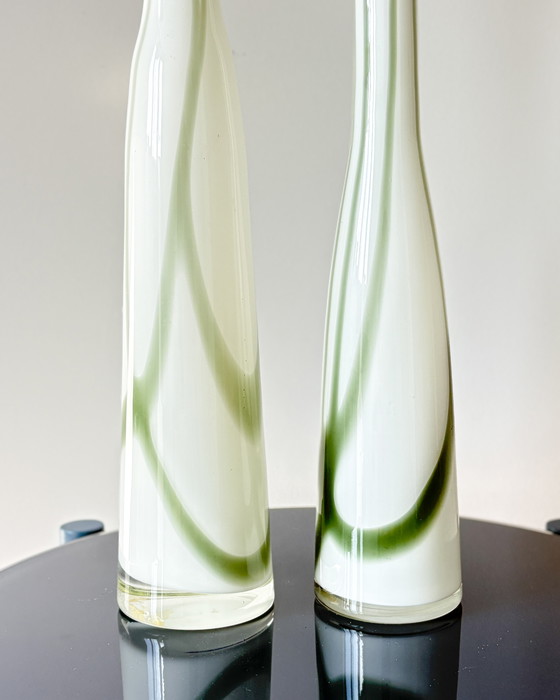 Image 1 of Paar Vasen aus mundgeblasenem Glas