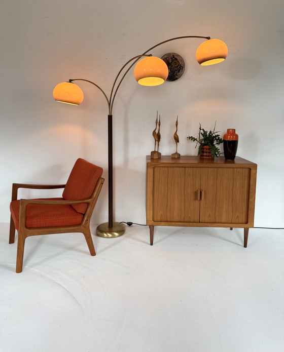 Vintage Triple Messing Mushroom Booglamp, Dijkstra ‘70 – Dijkstra Lampen, Vloerlampen, Brass, Metal (photo 11 of 15)