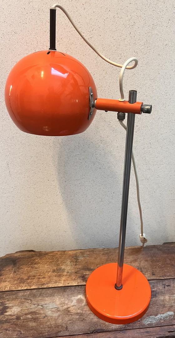 Image 1 of Lampe de l'ère spatiale à globe oculaire orange 70S