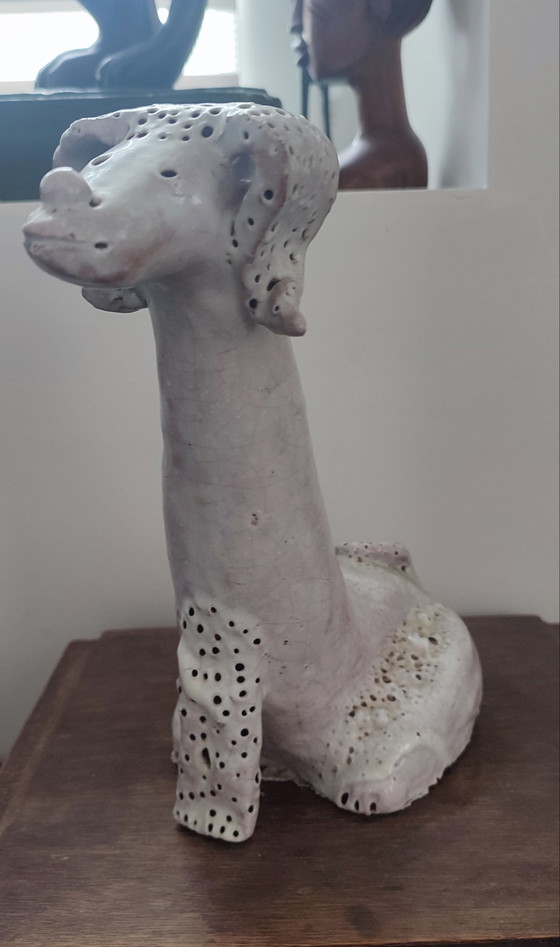 Image 1 of Ancient zoomorphic sculpture glazed terracotta