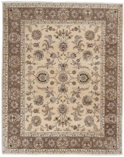 Alfombra de lana y seda Tabriz con un diseño lujoso: magníficos detalles de seda
