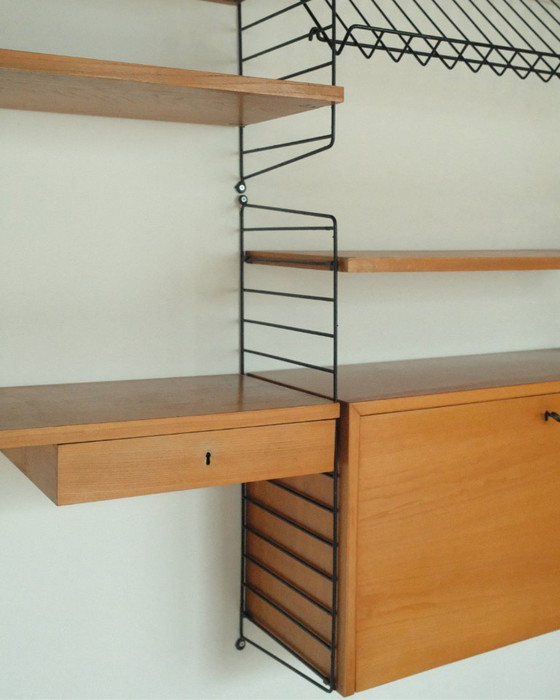 Image 1 of Système d'étagères murales vintage, armoire murale, support mural